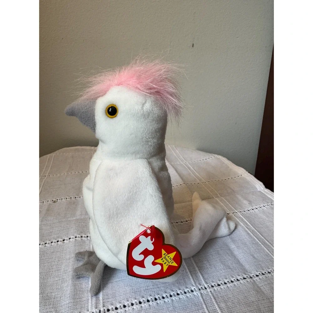 Vintage 1997 Ty Beanie Baby Kuku Cockatoo • Retired Collectible Plush